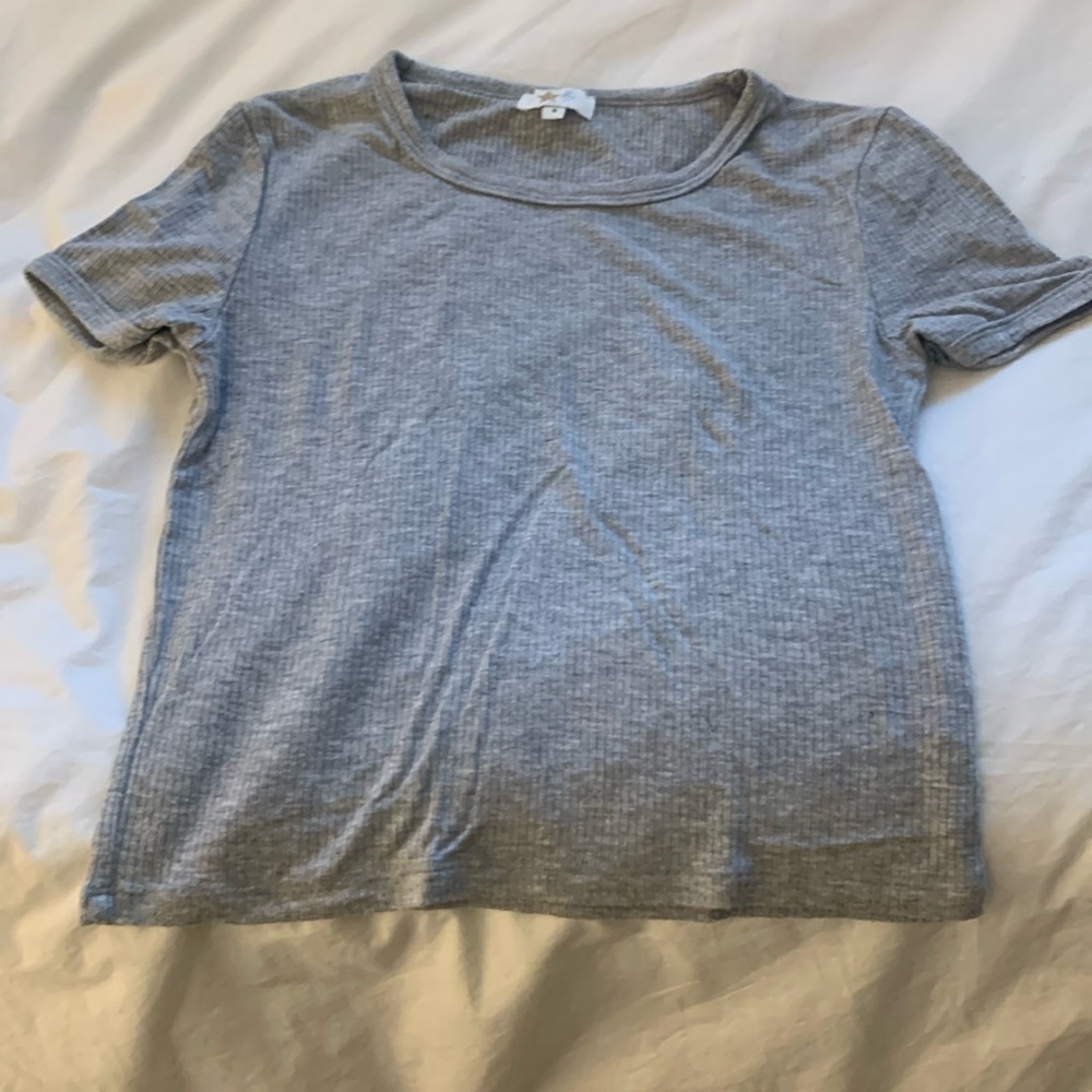 size girls 8 barely worn grey semi formal baby tee